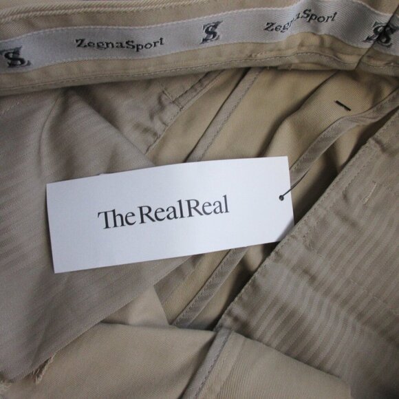 Zegna Sports Men's Chino Pants 36 x 34 Beige Cotton Rayon Office Business 552 - Picture 10 of 16
